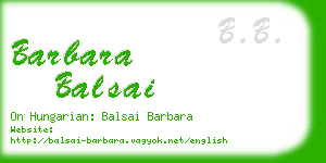 barbara balsai business card